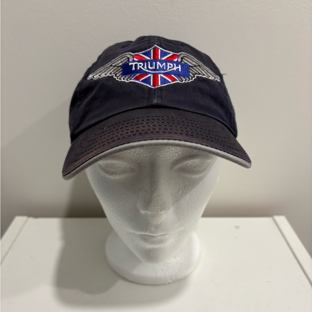 Vintage Triumph Motorcycles Navy Cap with Embroidered Logo